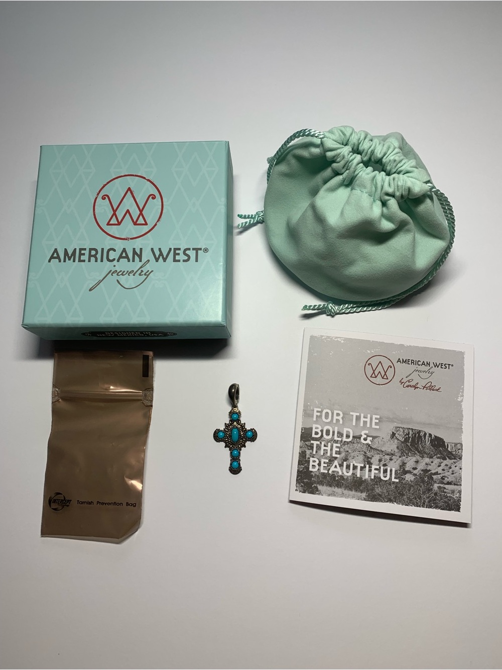 American West Jewelry Genuine Gemstone Sterling Silver Cross Pendant Enhancer